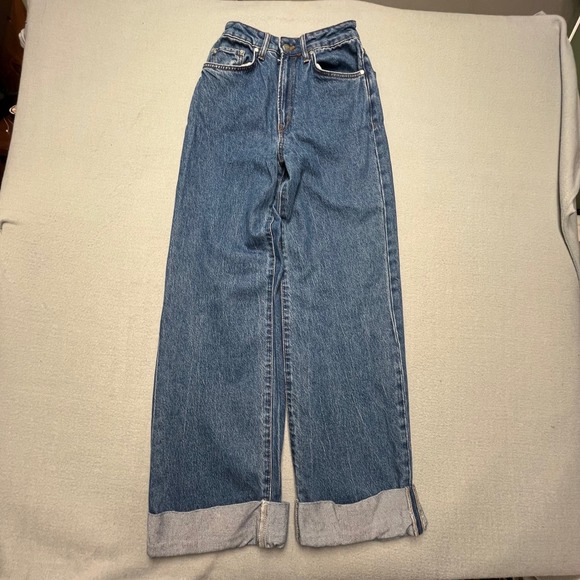 Pilcro Denim - Anthropologie PILCRO Austyn High ‎ Rise Cuffed Wide Leg Jeans Women 26 Relaxed